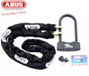 ABUS 10mm Maximum Security Chain - 6FT with 64/120HB150 Granit Futura Mini U Lock