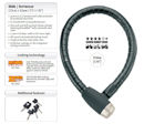 Onguard 5023 L Armored Steel Cable Lock 7FT x 1.19"
