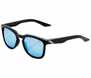 100% Hudson Matte Black - HIPER Blue Lens