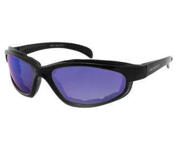 Bobster Fat Boy Sunglasses Black with Smoked Blue Mirror Lens