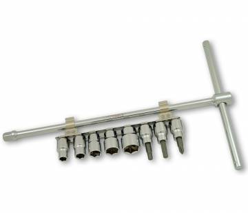 Chiloskit 3/8 T-Handle Socket Breaker Bar Wrench Extension Sliding Bar  T-Handle Nut Driver Socket Adapter For Car Repair Hand Tool (3/8)