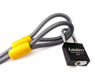 Lockitt LK100A Padlock with 4Ft Steel Looped Cable