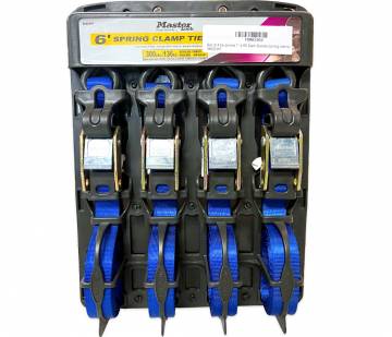 Set of 4 tie downs 1" x 6ft Cam Buckle (spring clamp)