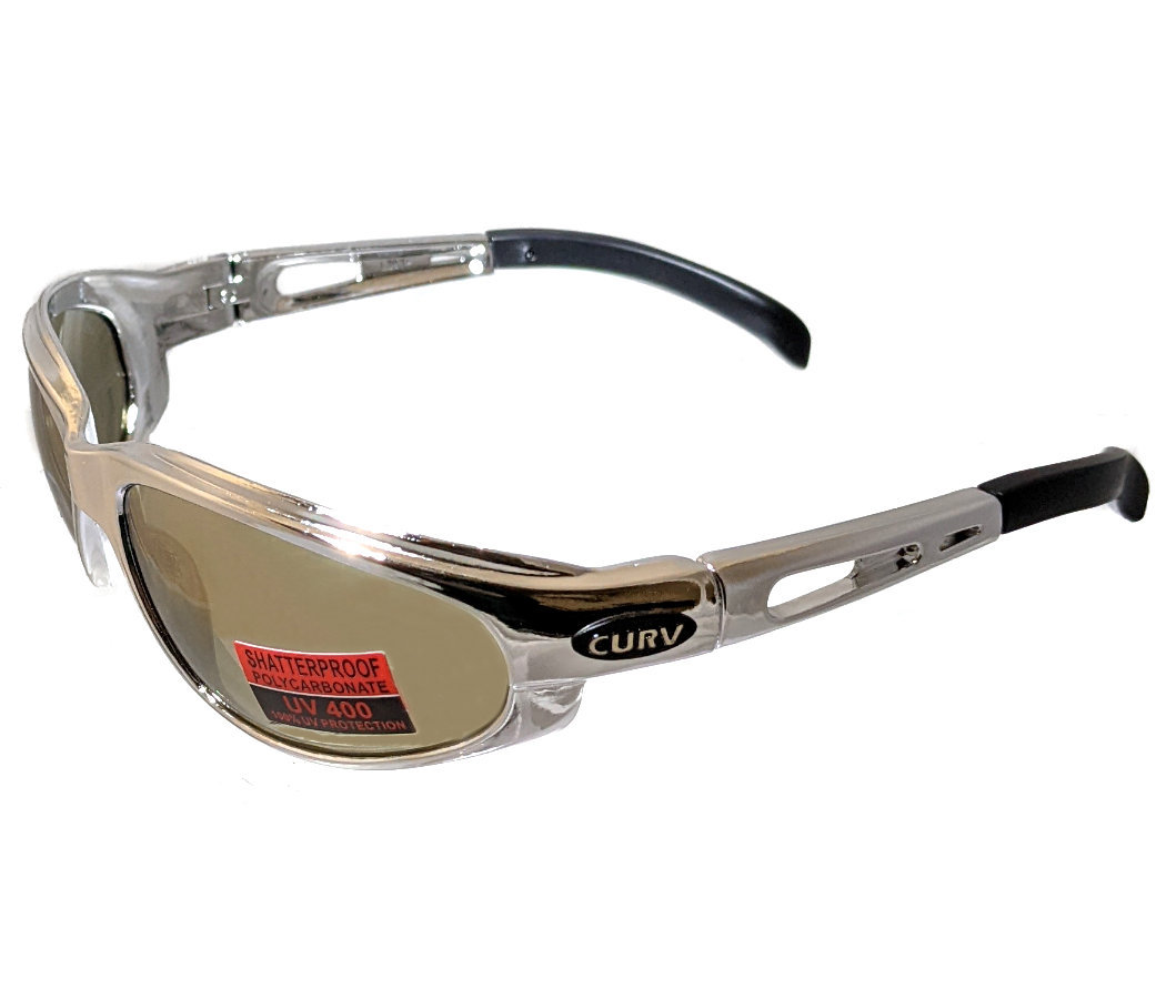 01-22 Curv Silver Chrome Sunglasses with Smoke lens