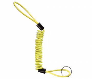 Safety Coiled Disc Lock Reminder Cable Yellow