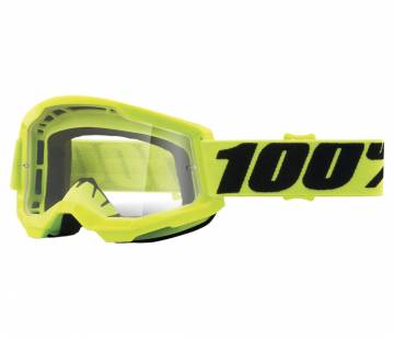 100% Strata 2 Goggle Fluo Yellow Clear Lens