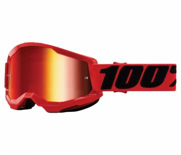 100% Strata 2 Goggle Red Mirror Red Lens