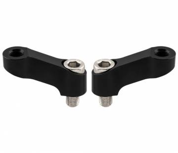 Bikemaster Offset 10mm Mirror Extension (1-5/8" ext/ 1-3/8" rise) Black