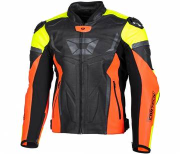Cortech APEX V1 Men's Leather Jacket Frd/Hi-Vis