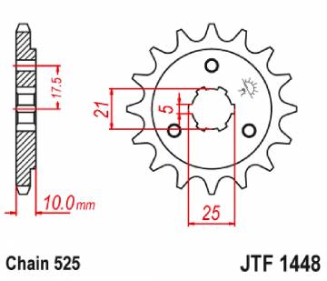 JT Front Sprocket JTF1448 13-525 DR 650