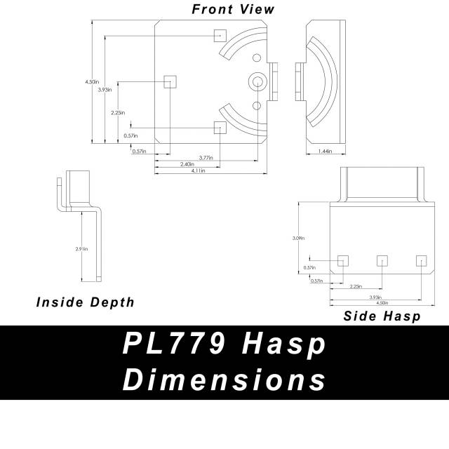 PL779 Hasp Dimensions
