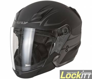 Fly Racing Tourist Helmet - Flat Black - Silver