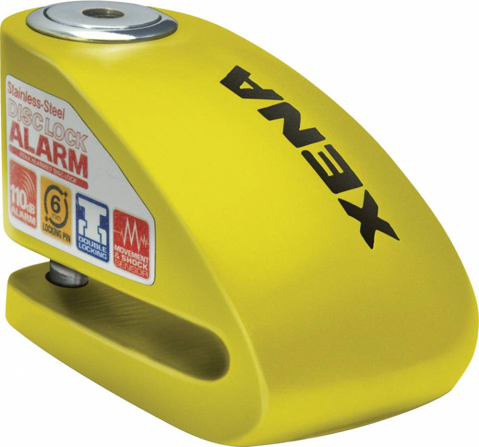 Lockitt Security Products: Xena XX6 Yellow Alarmed Brake Disc Lock